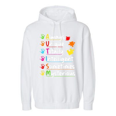 Always Unique Autism Awareness Totally Intelligent Garment-Dyed Fleece Hoodie