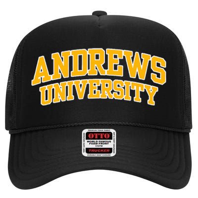 Andrews University Arch High Crown Mesh Back Trucker Hat