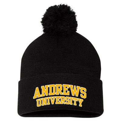 Andrews University Arch Pom Pom 12in Knit Beanie