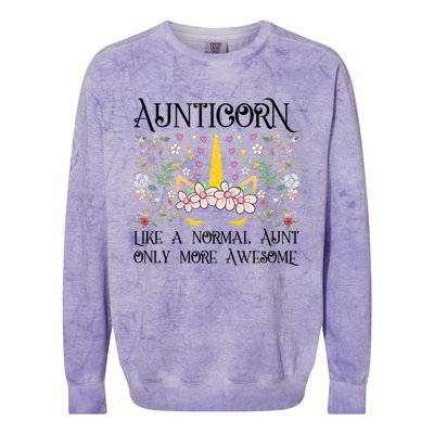 Aunt Unicorn Aunticorn Like A Normal Aunt Only More Awesome Great Gift Colorblast Crewneck Sweatshirt