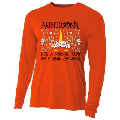 Aunt Unicorn Aunticorn Like A Normal Aunt Only More Awesome Great Gift Cooling Performance Long Sleeve Crew