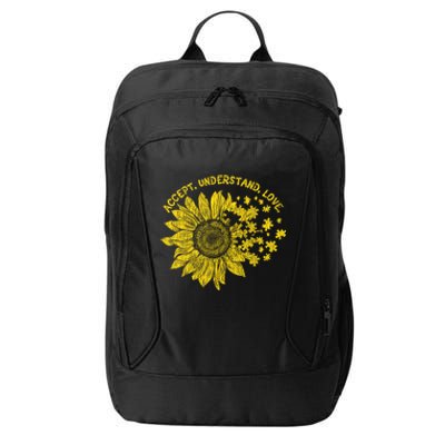 Accept Understand Autistic Support Autism Awareness Cute Gift City Backpack