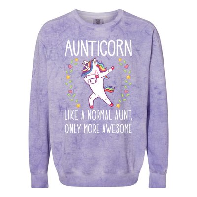 Aunt Unicorn Aunticorn Like A Normal Aunt Only More Awesome Gift Colorblast Crewneck Sweatshirt