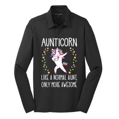 Aunt Unicorn Aunticorn Like A Normal Aunt Only More Awesome Gift Silk Touch Performance Long Sleeve Polo