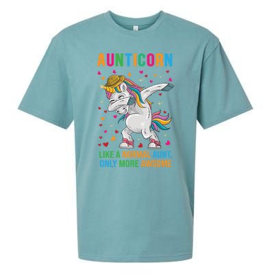 Aunt Unicorn Aunticorn Gift Sueded Cloud Jersey T-Shirt