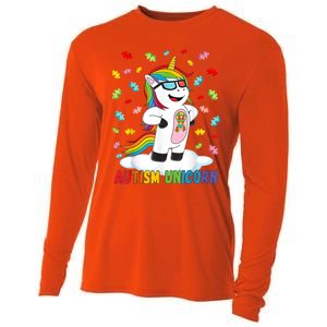 Autism Unicorn Autism Awareness Puzzle Gift Cooling Performance Long Sleeve Crew