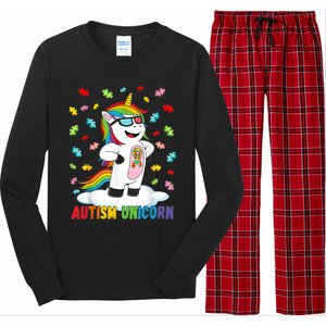 Autism Unicorn Autism Awareness Puzzle Gift Long Sleeve Pajama Set