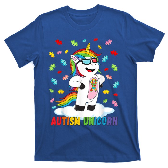 Autism Unicorn Autism Awareness Puzzle Gift T-Shirt