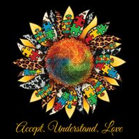 Accept Understand And Love Autism Awareness Sunflower Flatbill Hat