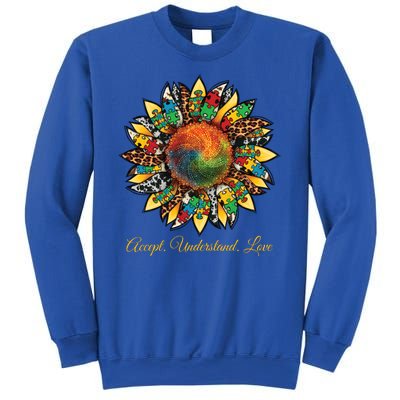 Accept Understand And Love Autism Awareness Sunflower Sweatshirt