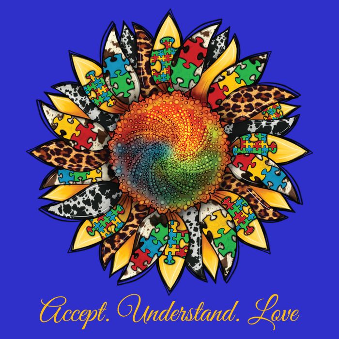 Accept Understand And Love Autism Awareness Sunflower T-Shirt