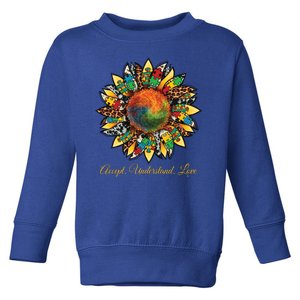 Accept Understand And Love Autism Awareness Sunflower Toddler Sweatshirt