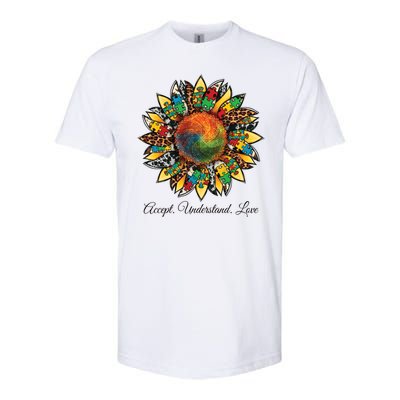 Accept Understand And Love Autism Awareness Sunflower Softstyle® CVC T-Shirt