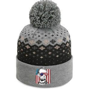 America Usa Abe Lincoln 4th Of July The Baniff Cuffed Pom Beanie