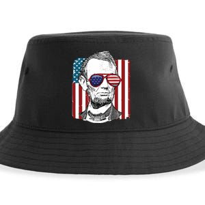 America Usa Abe Lincoln 4th Of July Sustainable Bucket Hat