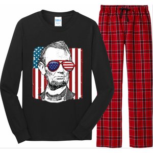 America Usa Abe Lincoln 4th Of July Long Sleeve Pajama Set