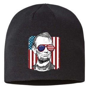 America Usa Abe Lincoln 4th Of July Sustainable Beanie