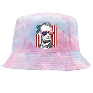 America Usa Abe Lincoln 4th Of July Tie-Dyed Bucket Hat