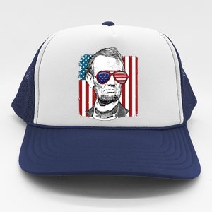 America Usa Abe Lincoln 4th Of July Trucker Hat