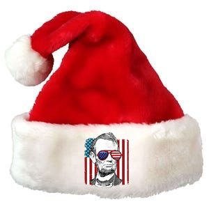 America Usa Abe Lincoln 4th Of July Premium Christmas Santa Hat