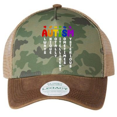 Always Unique Autism Definition Quote Legacy Tie Dye Trucker Hat