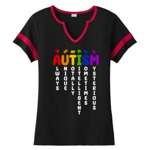 Always Unique Autism Definition Quote Ladies Halftime Notch Neck Tee