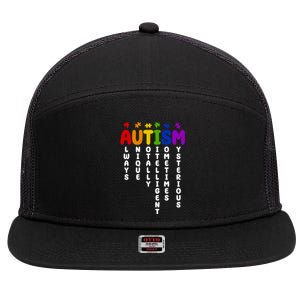 Always Unique Autism Definition Quote 7 Panel Mesh Trucker Snapback Hat