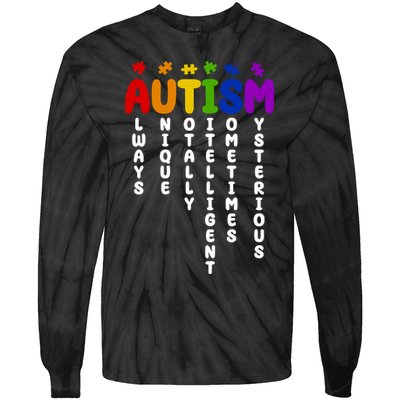 Always Unique Autism Definition Quote Tie-Dye Long Sleeve Shirt