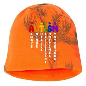 Always Unique Autism Definition Quote Kati - Camo Knit Beanie