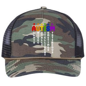 Always Unique Autism Definition Quote Retro Rope Trucker Hat Cap