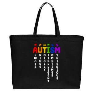 Always Unique Autism Definition Quote Cotton Canvas Jumbo Tote