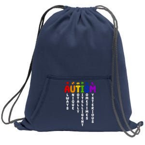 Always Unique Autism Definition Quote Sweatshirt Cinch Pack Bag