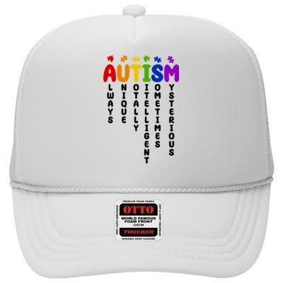 Always Unique Autism Definition Quote High Crown Mesh Back Trucker Hat