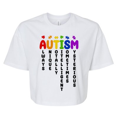 Always Unique Autism Definition Quote Bella+Canvas Jersey Crop Tee