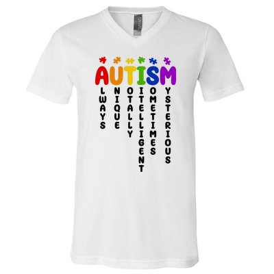 Always Unique Autism Definition Quote V-Neck T-Shirt