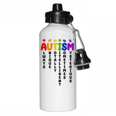 Always Unique Autism Definition Quote Aluminum Water Bottle 