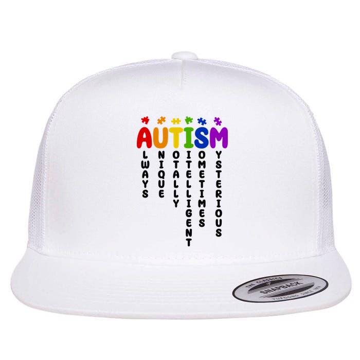 Always Unique Autism Definition Quote Flat Bill Trucker Hat