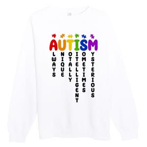 Always Unique Autism Definition Quote Premium Crewneck Sweatshirt