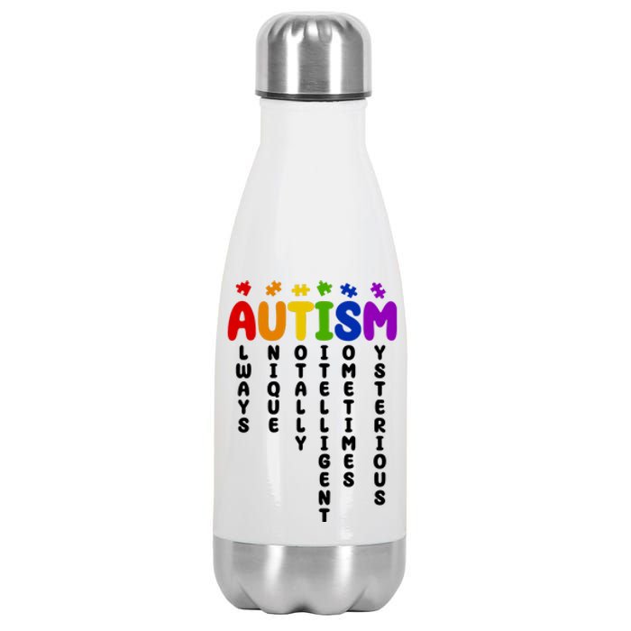 Always Unique Autism Definition Quote Stainless Steel Insulated Water Bottle