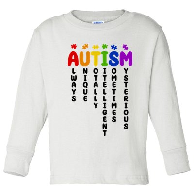 Always Unique Autism Definition Quote Toddler Long Sleeve Shirt
