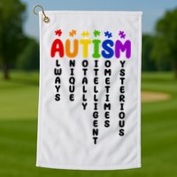 Always Unique Autism Definition Quote Golf Towel