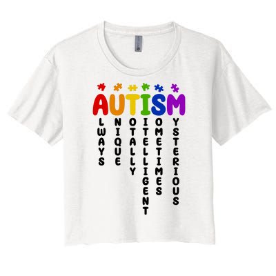 Always Unique Autism Definition Quote Women's Crop Top Tee