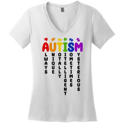 Always Unique Autism Definition Quote Women's V-Neck T-Shirt