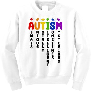 Always Unique Autism Definition Quote Kids Sweatshirt