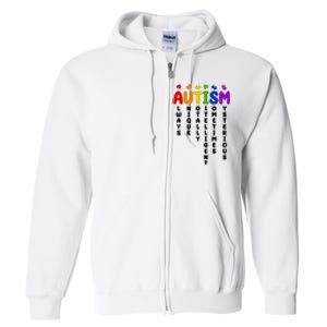 Always Unique Autism Definition Quote Full Zip Hoodie