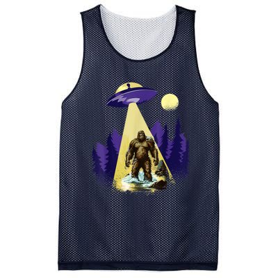 Alien UFO Bigfoot Sasquatch Hunter In National Park Mesh Reversible Basketball Jersey Tank