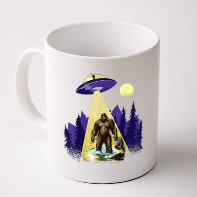 Alien UFO Bigfoot Sasquatch Hunter In National Park Coffee Mug