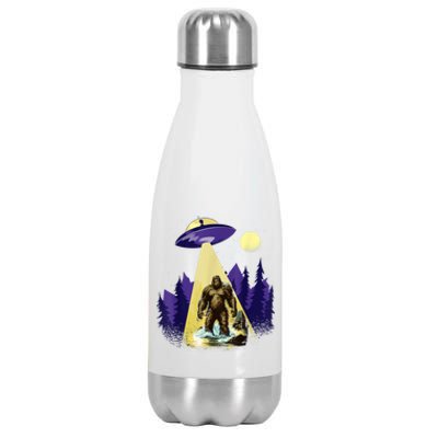 Alien UFO Bigfoot Sasquatch Hunter In National Park Stainless Steel Insulated Water Bottle