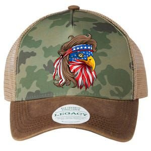 American Usa Bald Eagle Mullet Funny Patriotic 4th Of July Gift Legacy Tie Dye Trucker Hat