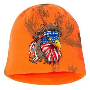 American Usa Bald Eagle Mullet Funny Patriotic 4th Of July Gift Kati - Camo Knit Beanie